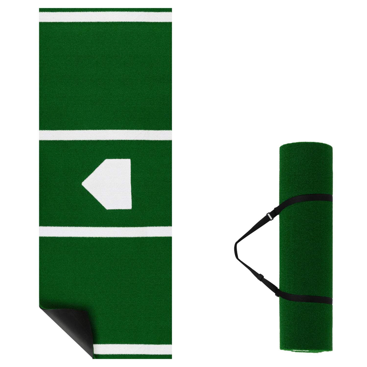 10 x 3.8 ft Baseball and Softball Hitting Mat with Home Plate