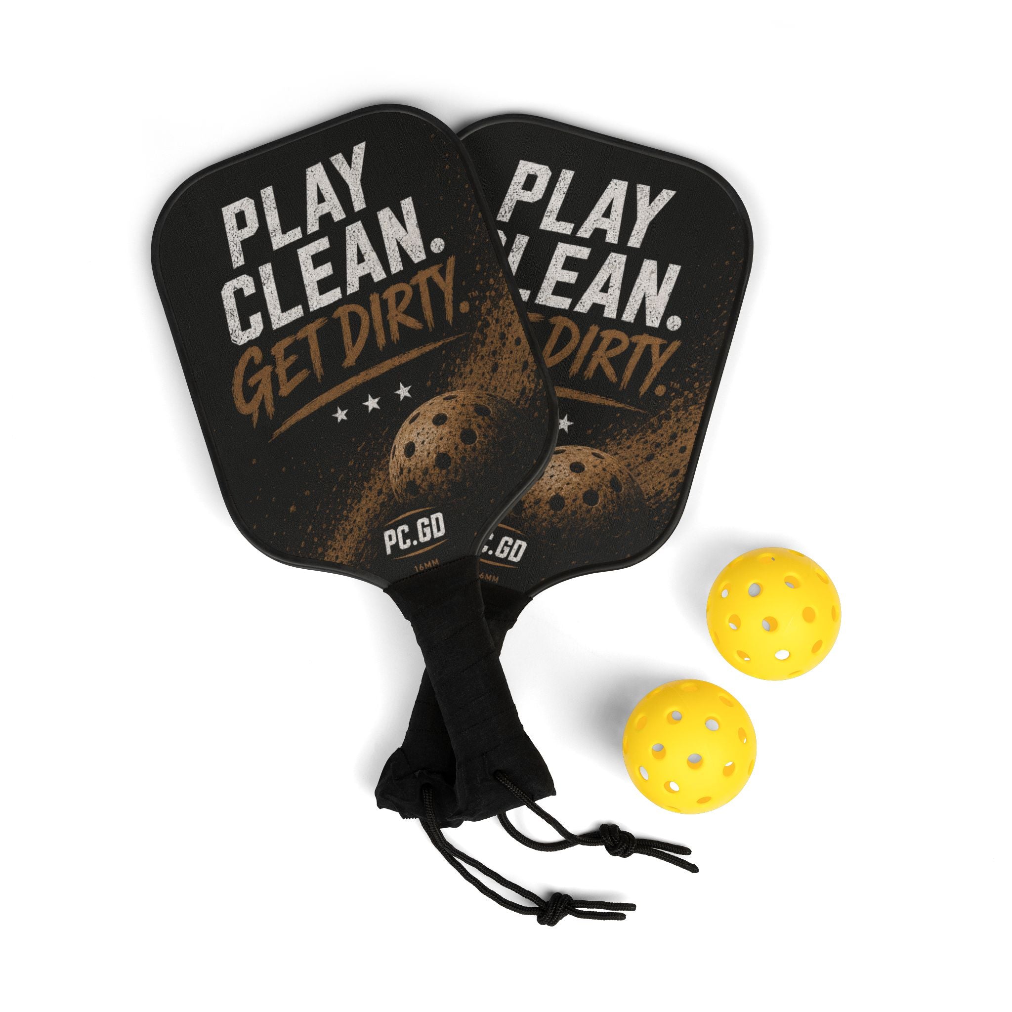 Pickleball Paddle Set – "Play Clean. Get Dirty." Paddle & Balls Kit